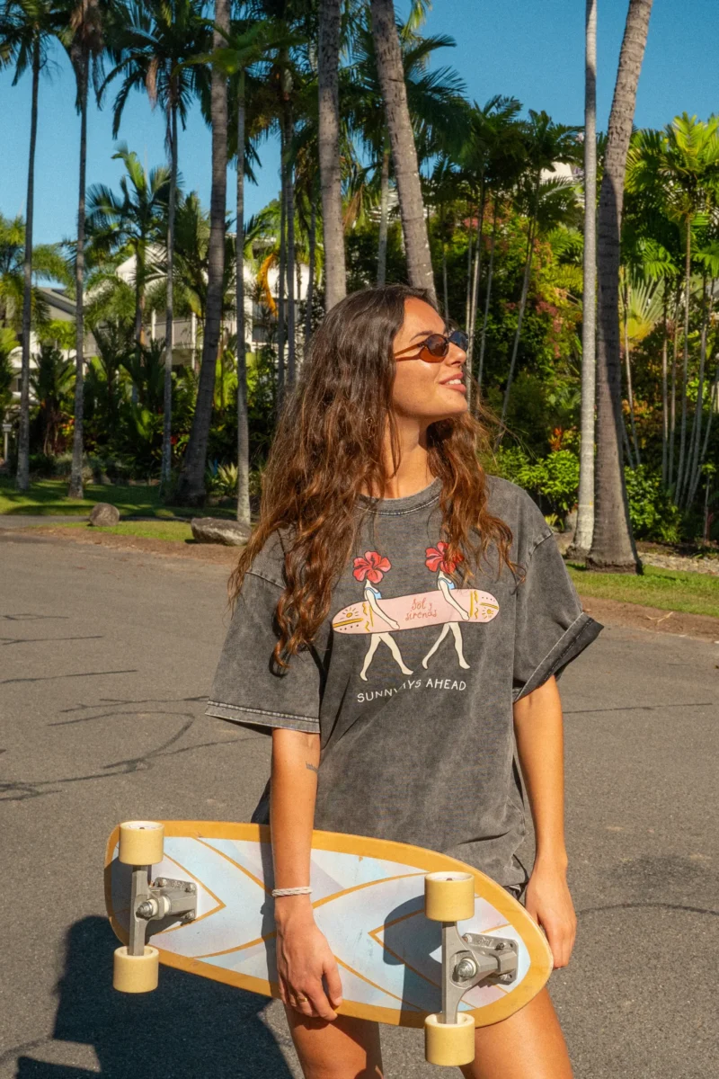 sunny days ahead acid wash tee