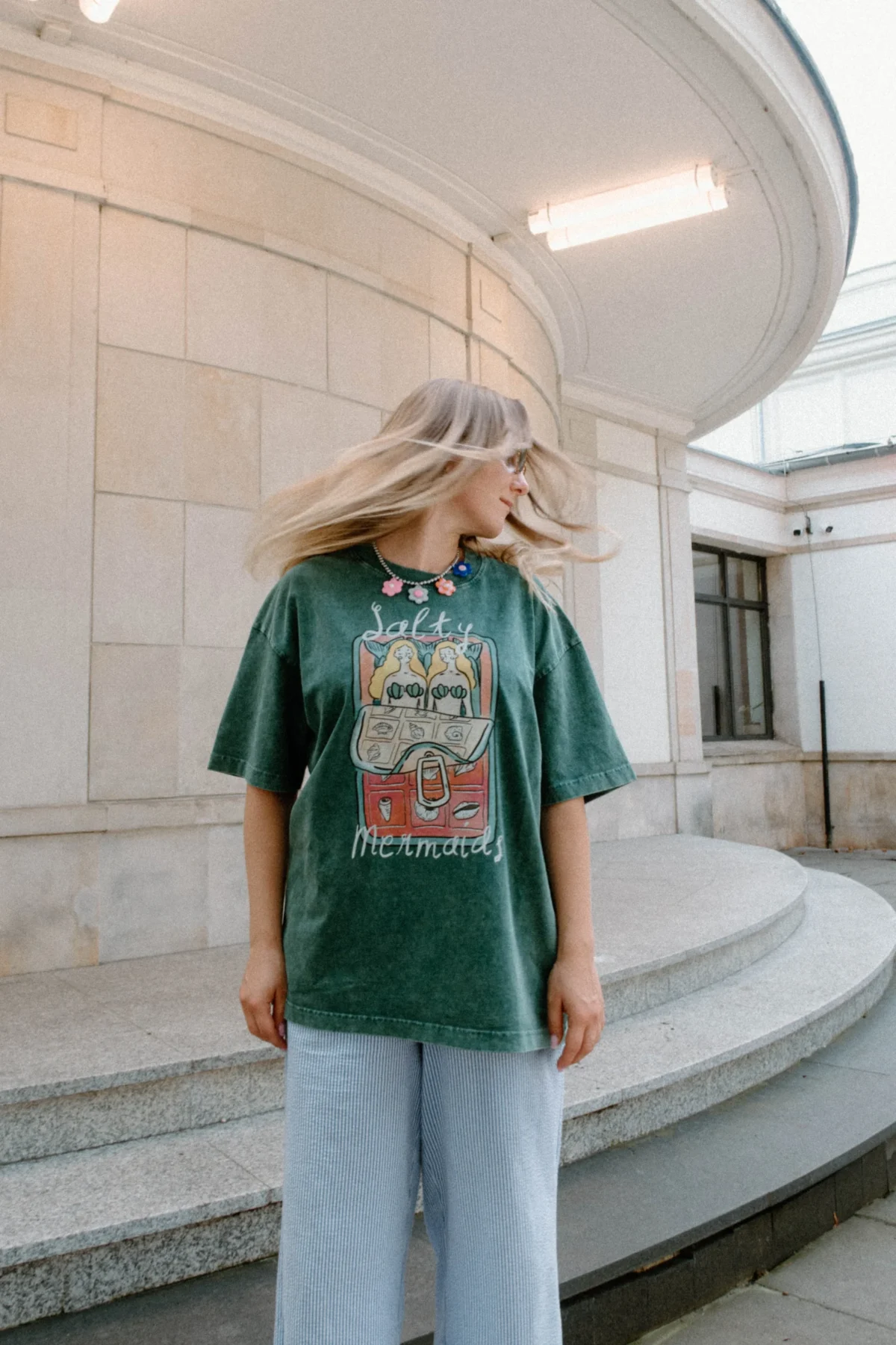 salty mermaids acid wash tee - obrazek 8