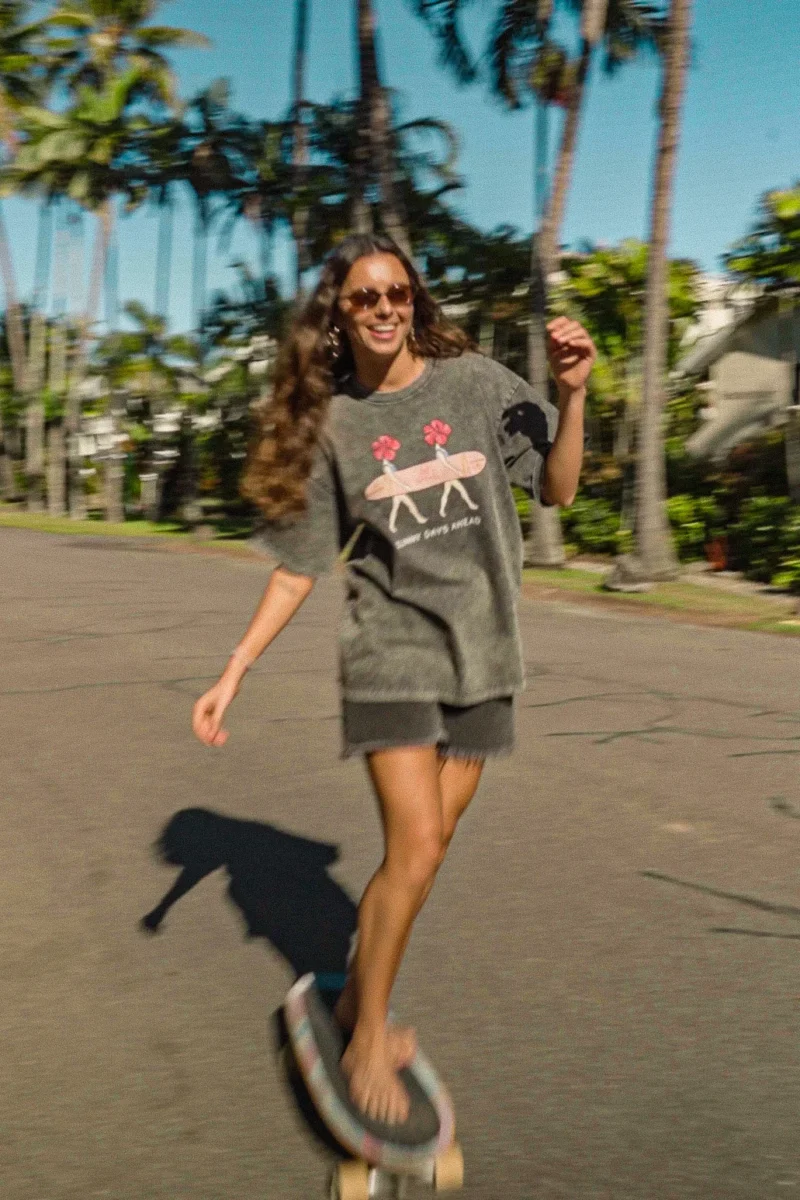 sunny days ahead acid wash tee