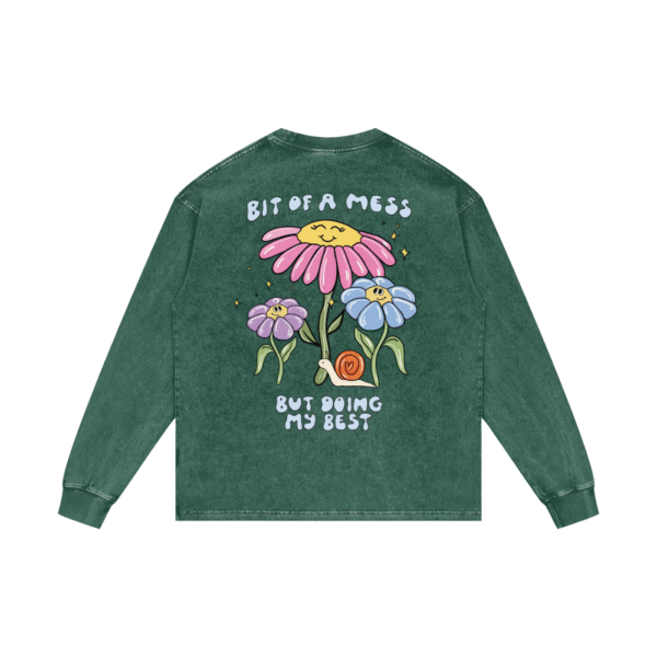 bit of a mess flowers - Acid Wash Oversize