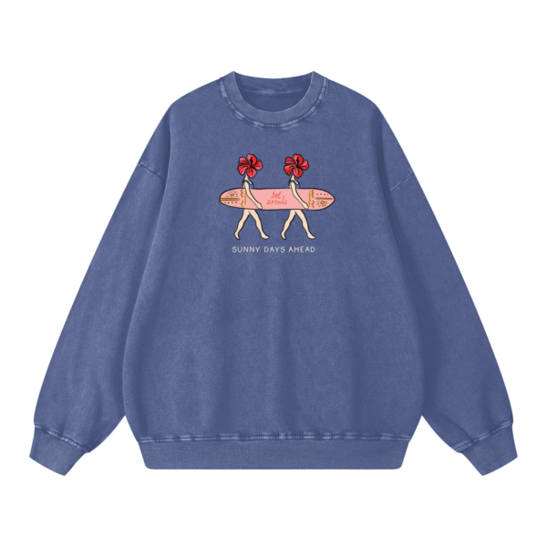 sunny days ahead - Acid Wash Oversize Sweatshirt