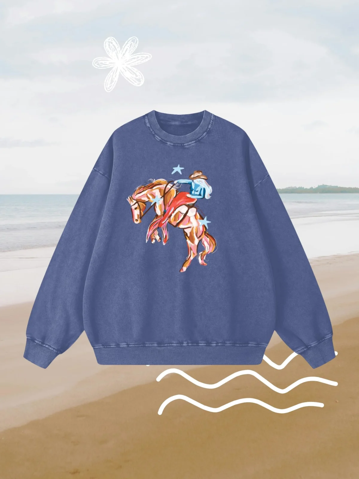 mermaid rodeo acid wash bluza