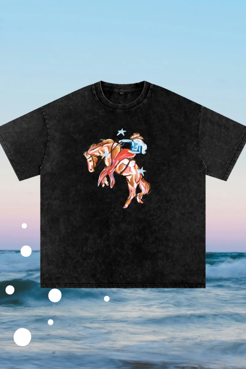mermaid rodeo acid wash tee