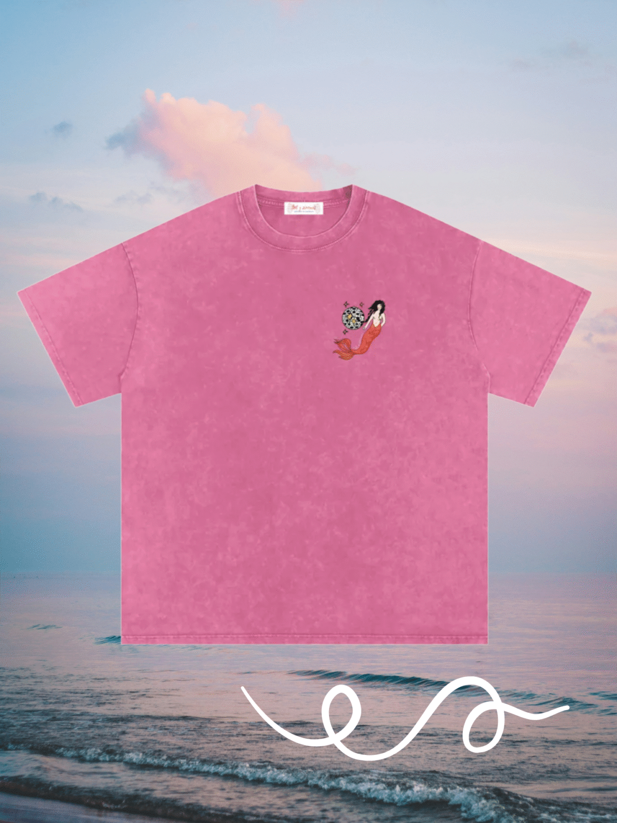 disco sirena acid wash tee - obrazek 2
