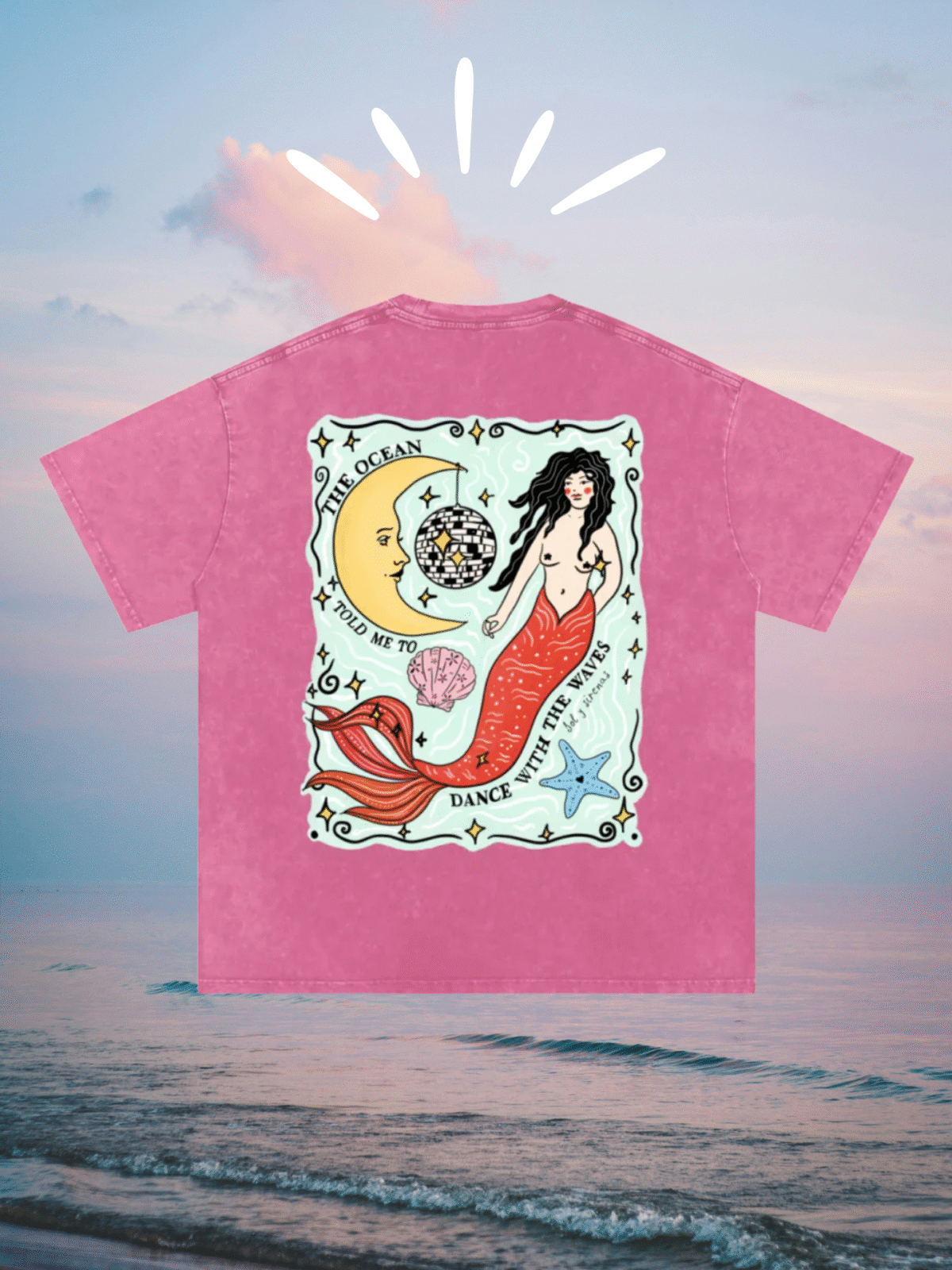 disco sirena acid wash tee