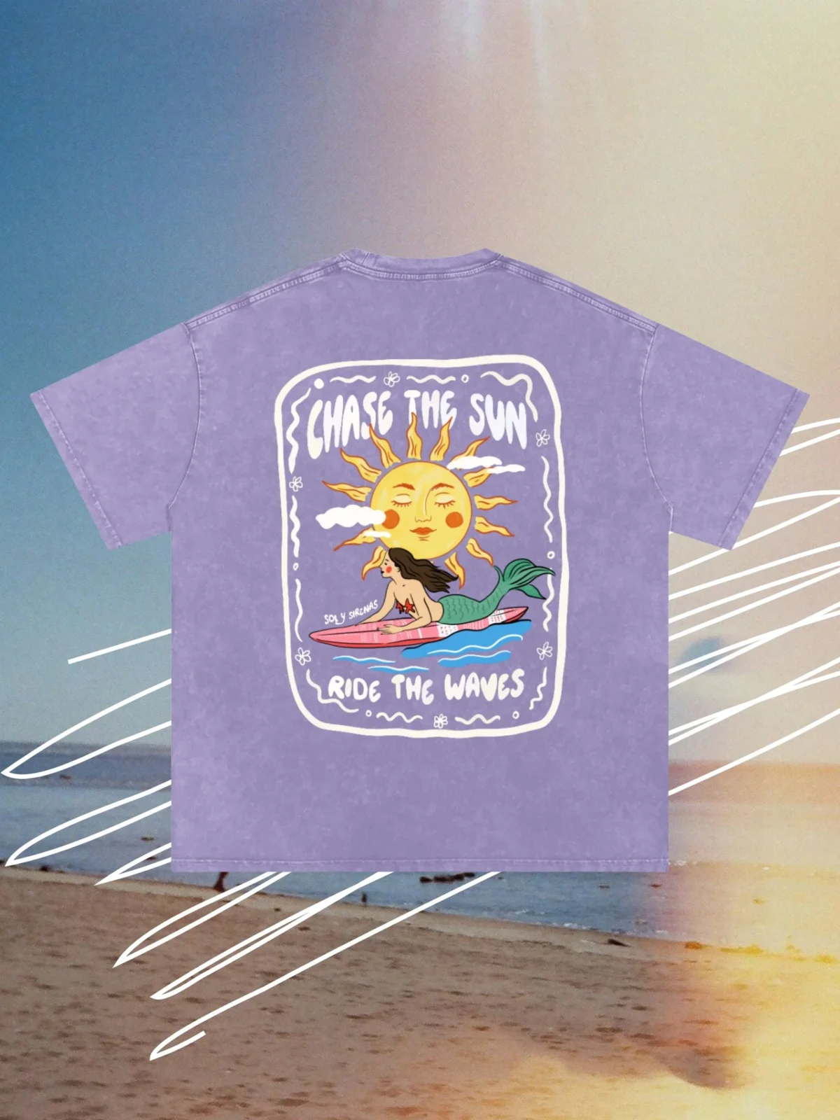 chase the sun acid wash tee