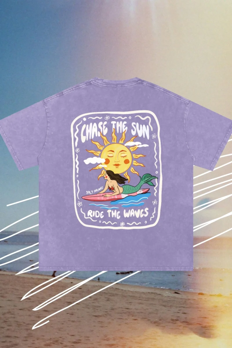 chase the sun acid wash tee