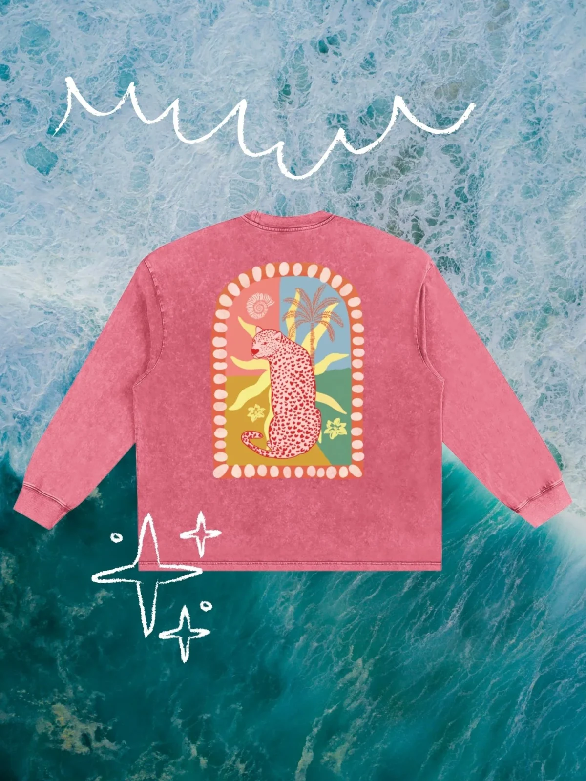 tropical leopard snow wash longsleeve - obrazek 7