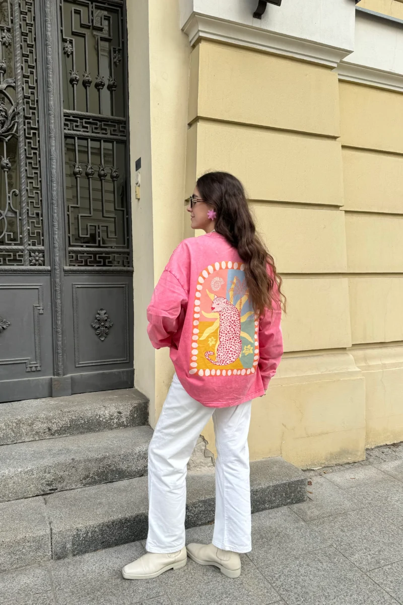 tropical leopard snow wash longsleeve