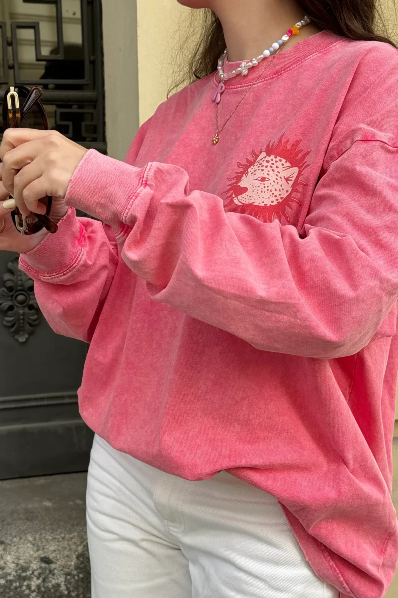 tropical leopard snow wash longsleeve