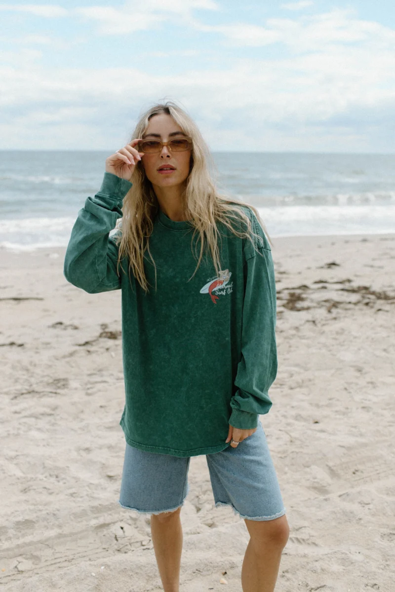 mermaid surf club acid wash longsleeve