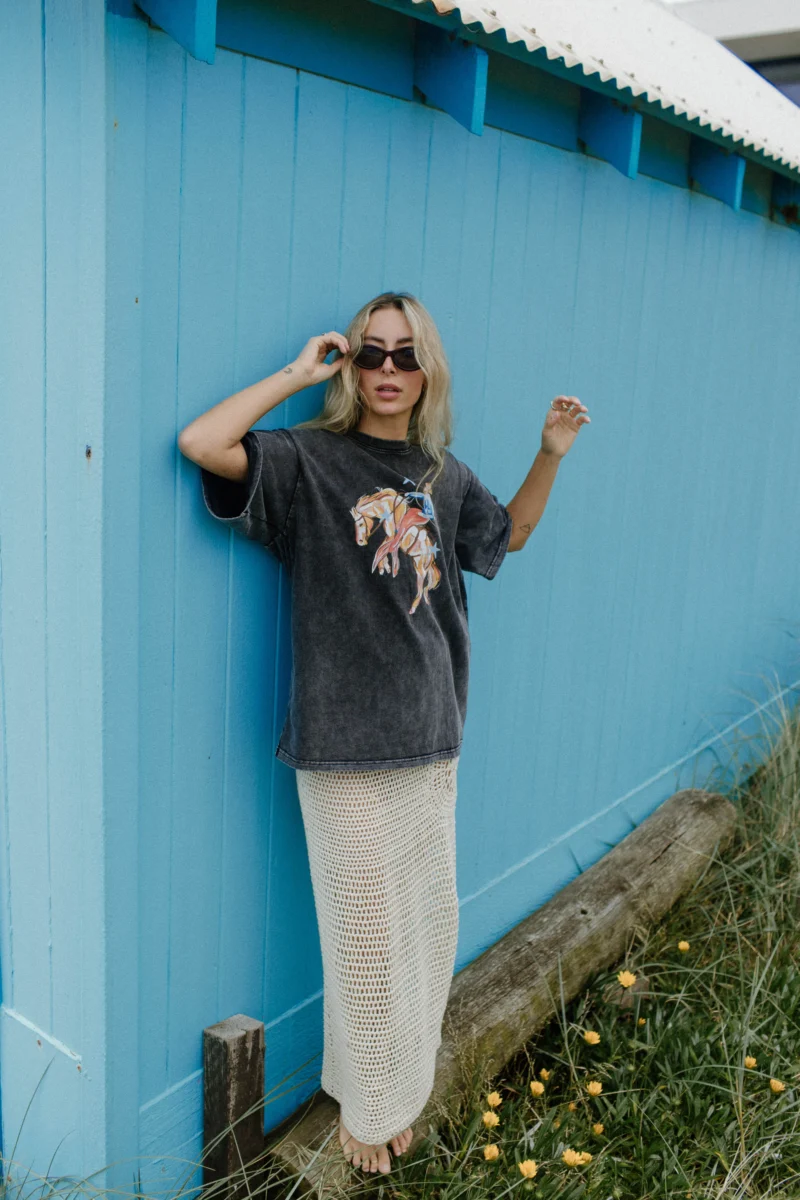 mermaid rodeo acid wash tee