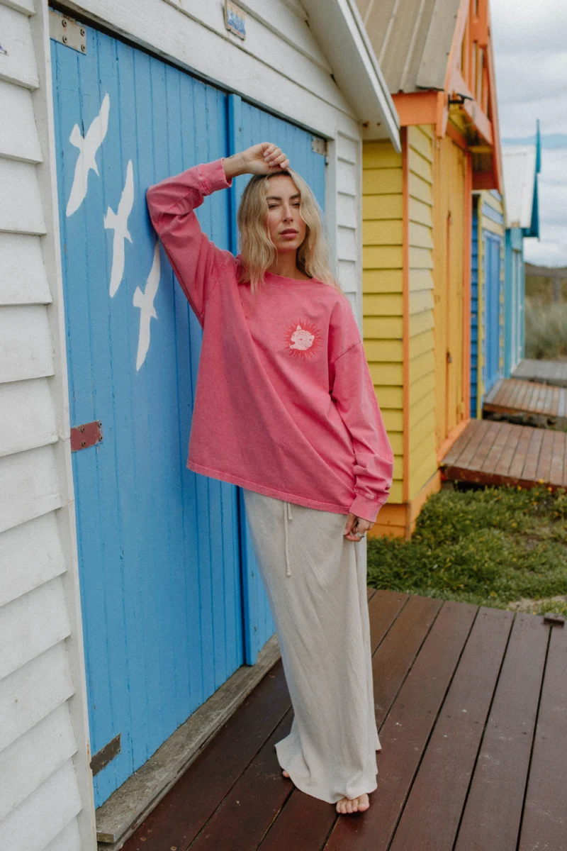 tropical leopard snow wash longsleeve