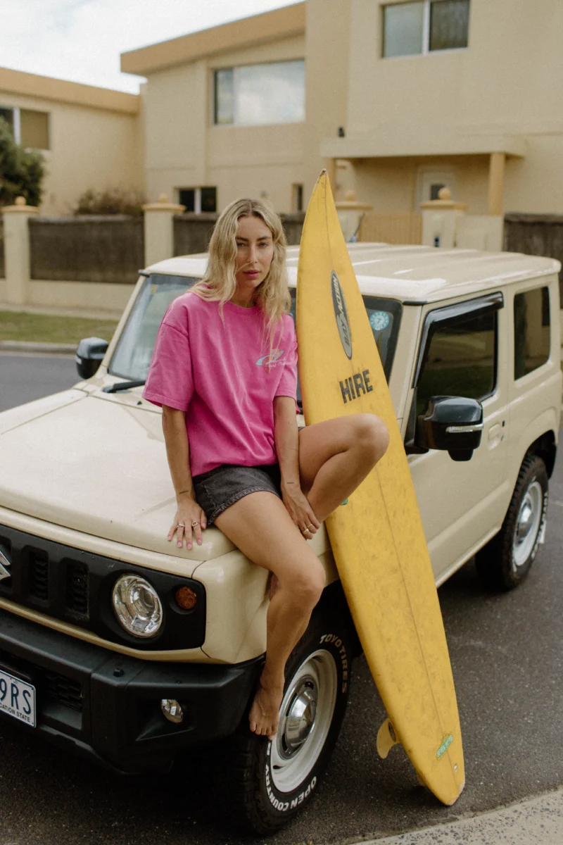 mermaid surf club acid wash tee