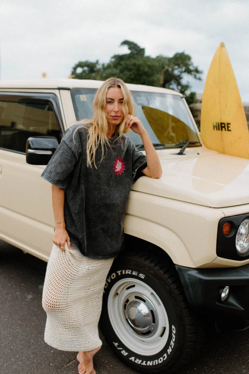 tropical leopard acid wash tee