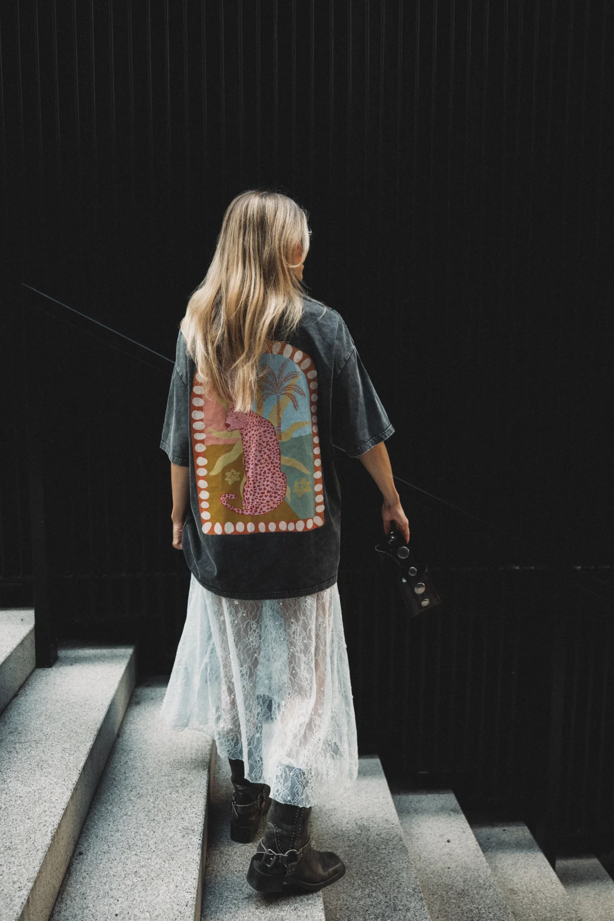 tropical leopard acid wash tee - obrazek 6