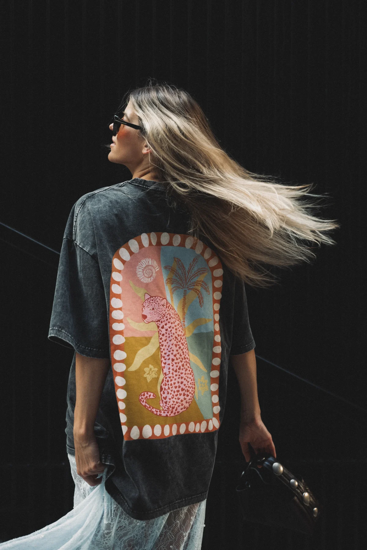 tropical leopard acid wash tee - obrazek 5