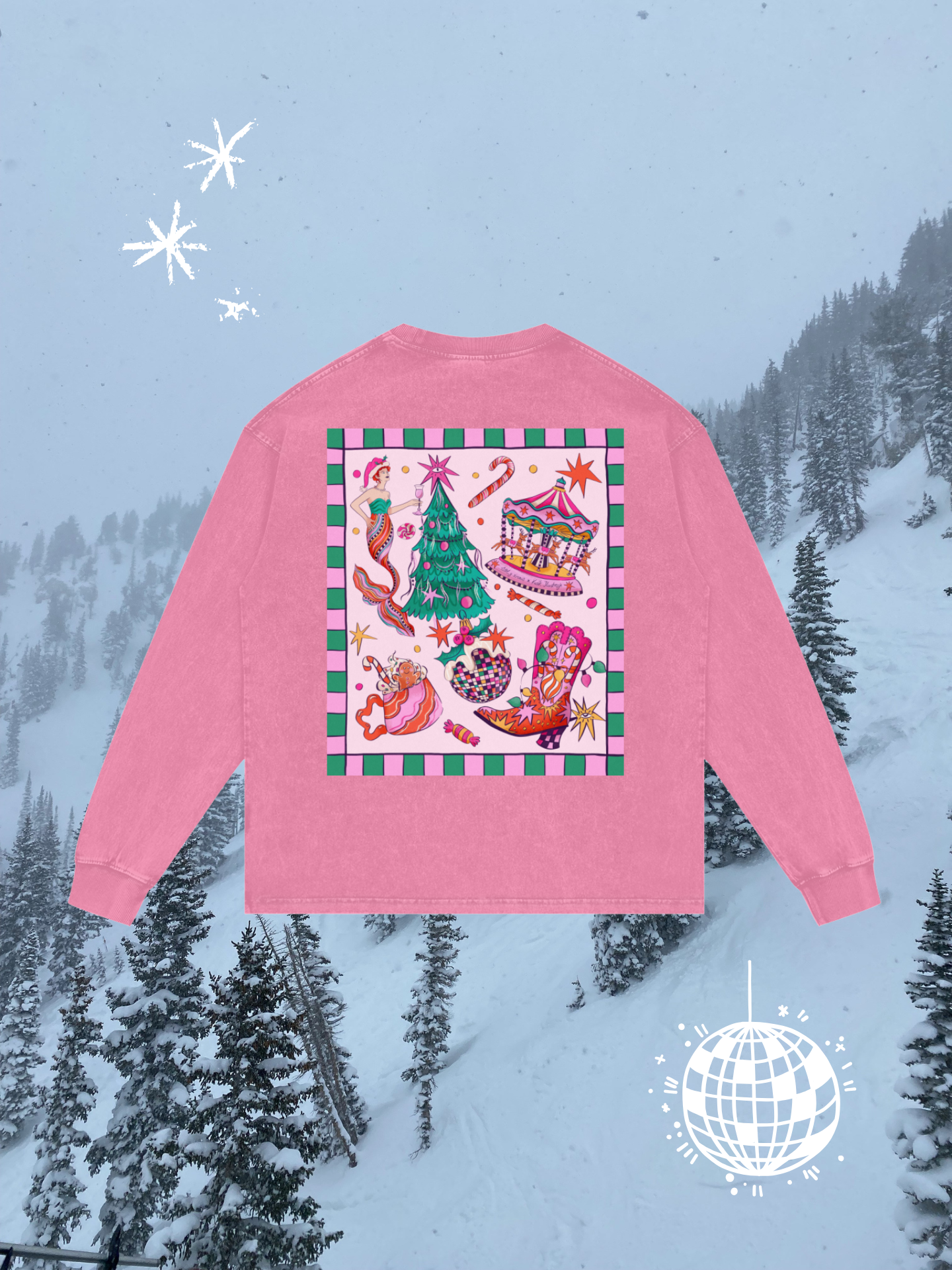 tis the season acid wash longsleeve - obrazek 2