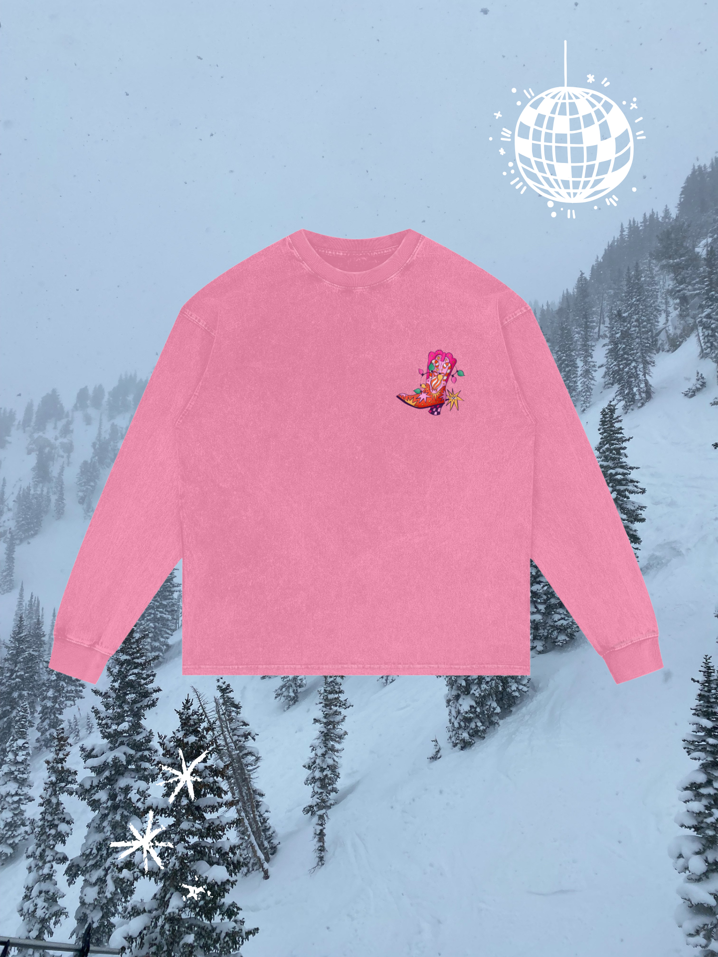 tis the season acid wash longsleeve