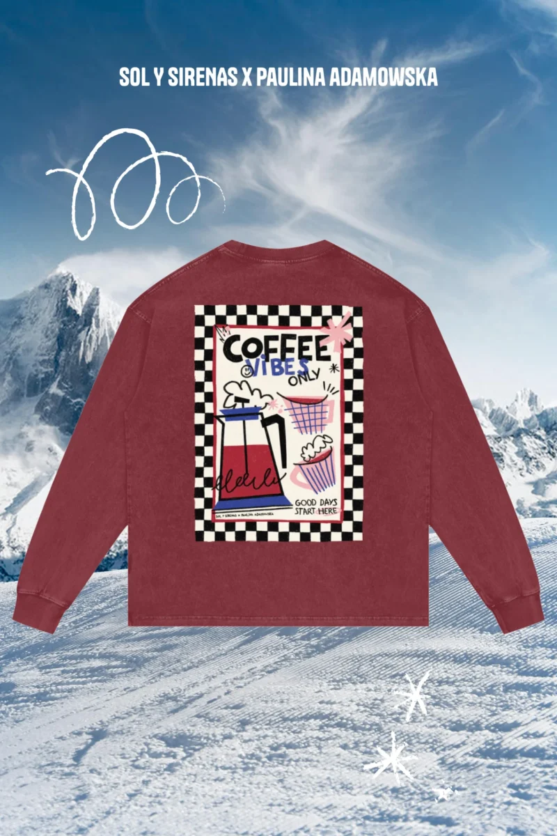 coffee vibes only acid wash longsleeve