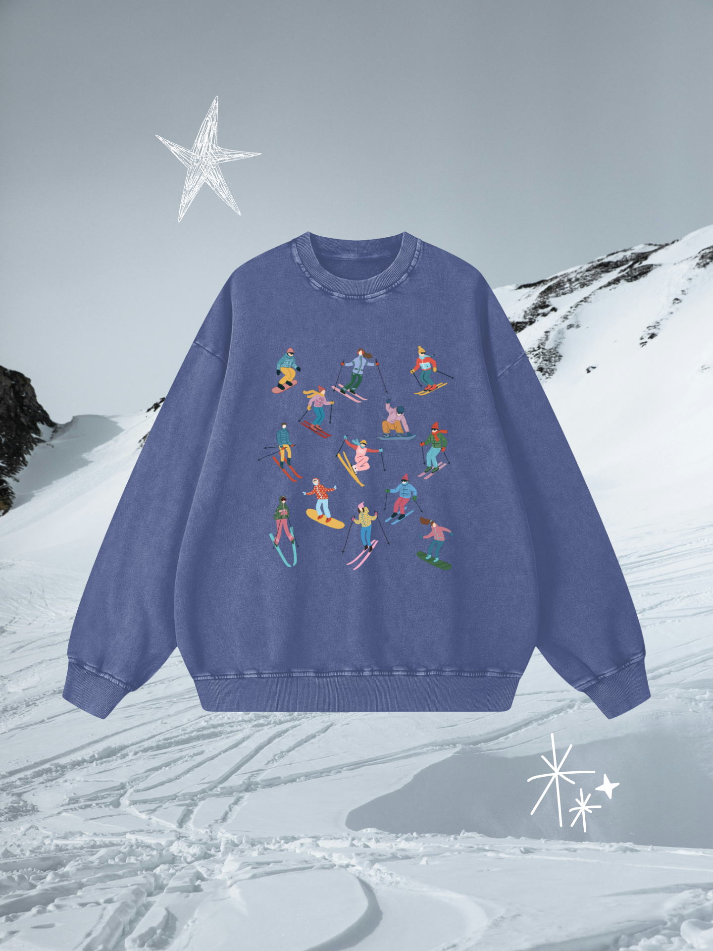 ski people acid wash bluza