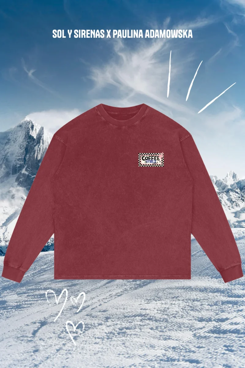 coffee vibes only acid wash longsleeve