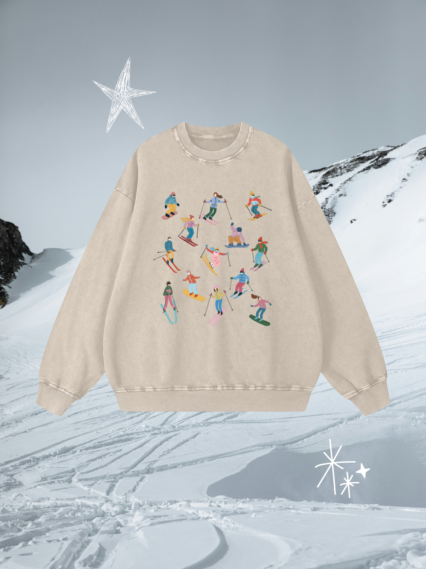 ski people acid wash bluza