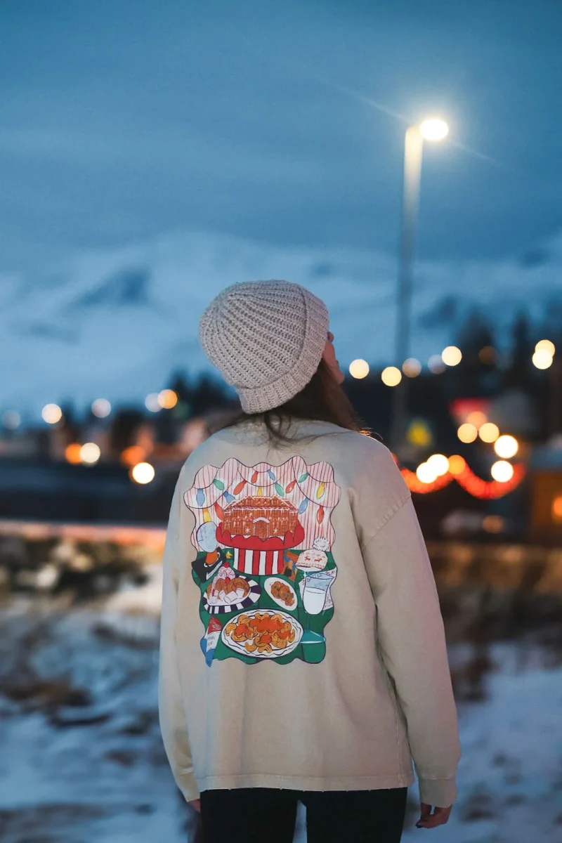 xmas time snow wash longsleeve