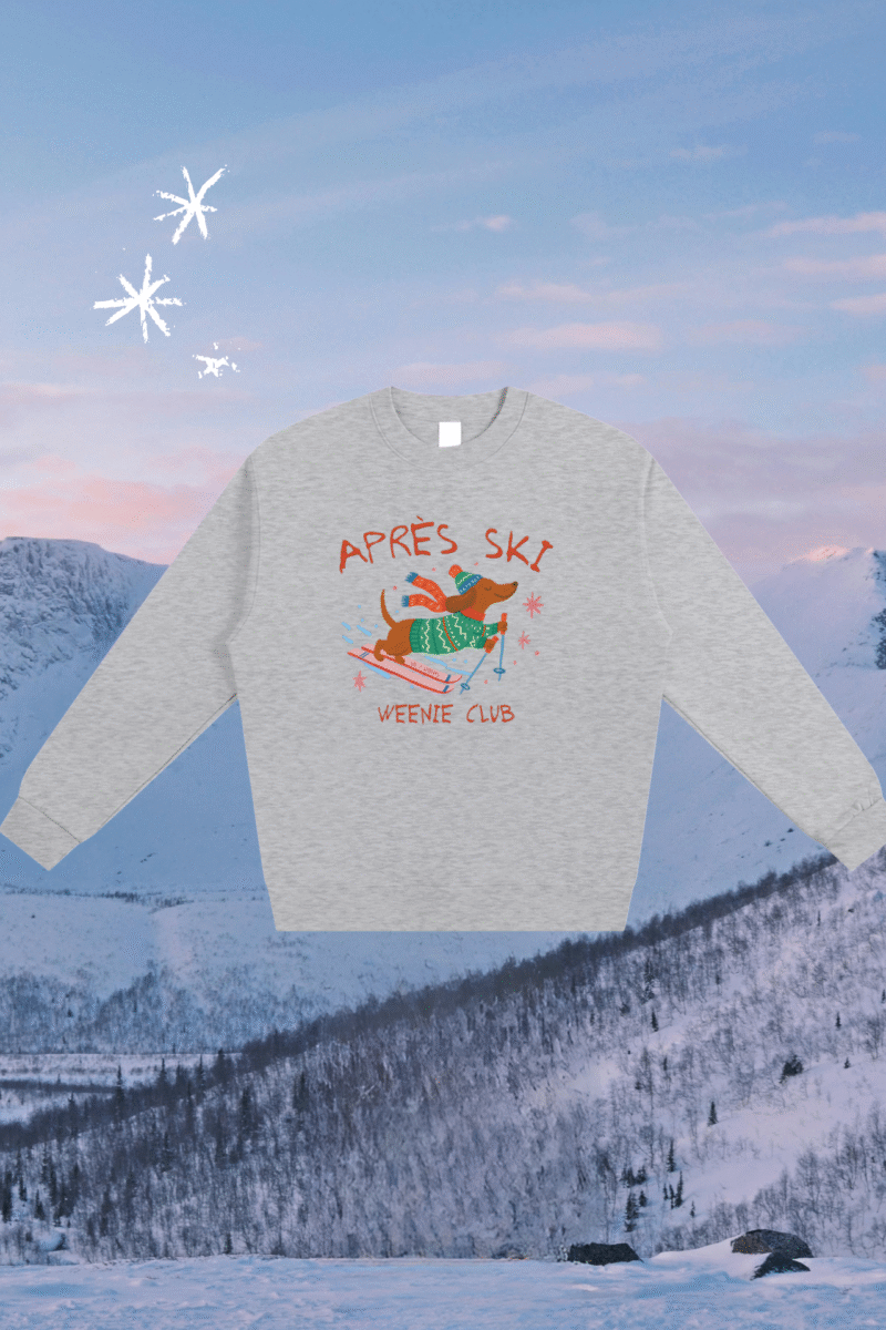 apres ski sausage dog bluza