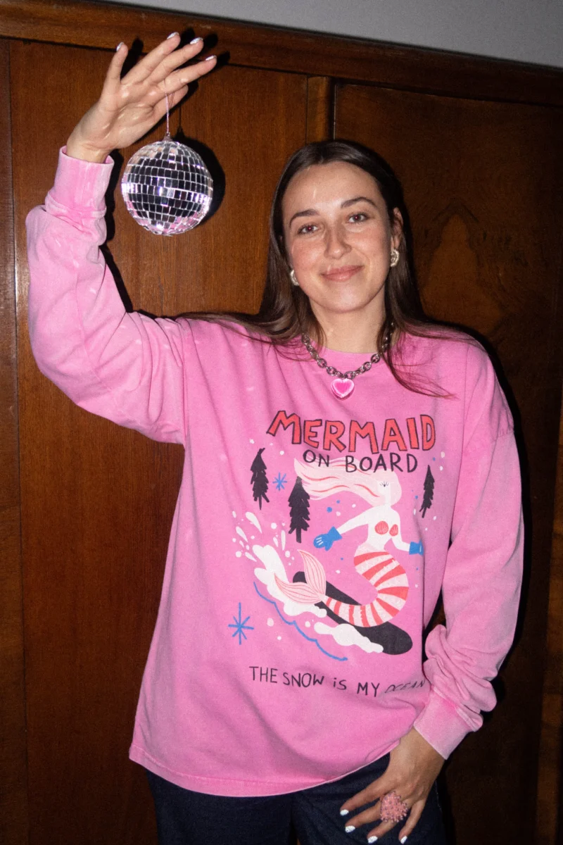 mermaid on board acid wash longsleeve