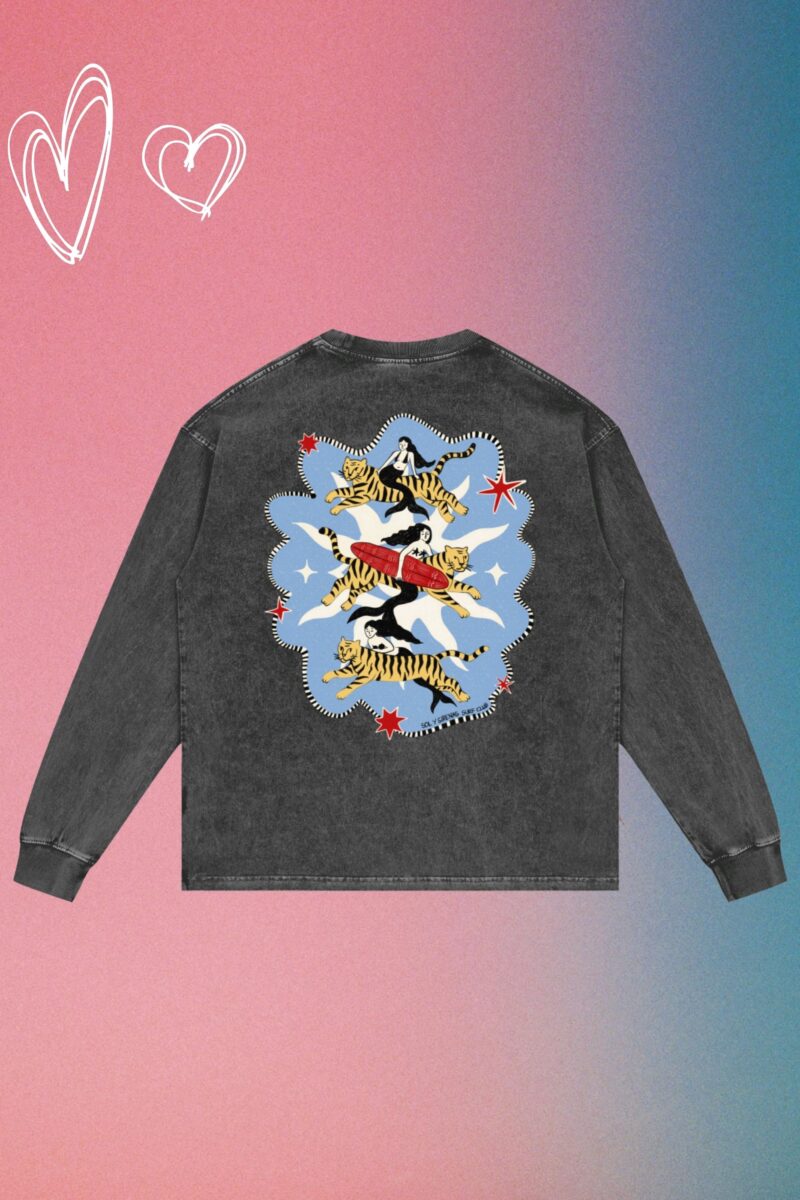 surfside tigers acid wash longsleeve