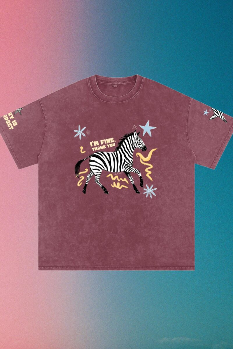 I'm fine, thank you acid wash tee