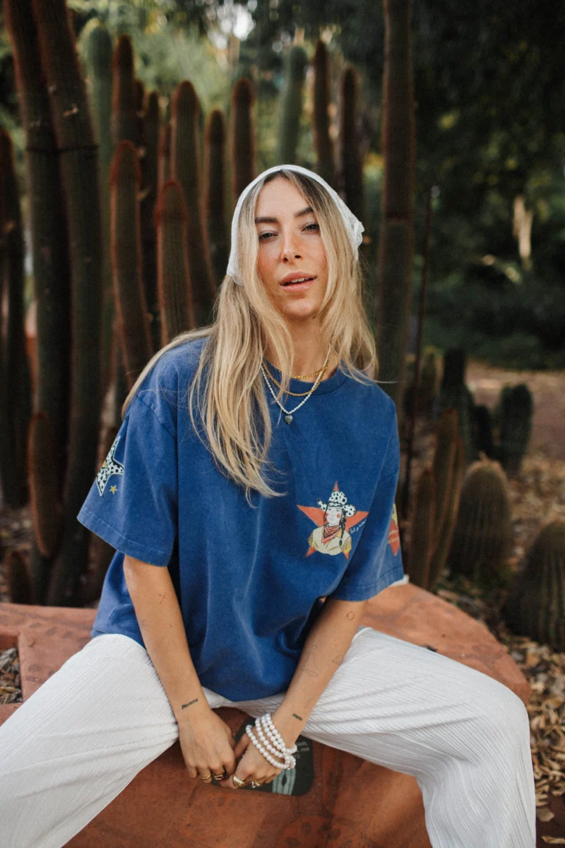 born to be a cowgirl acid wash tee