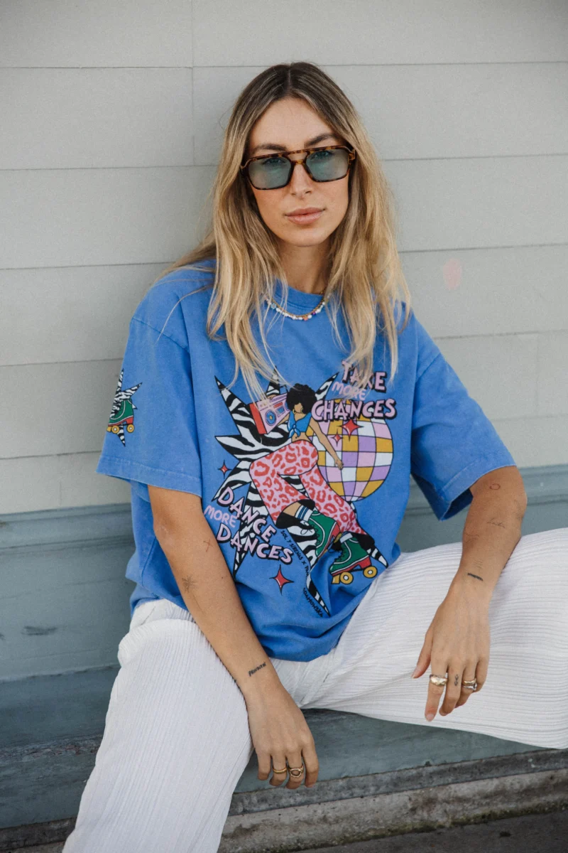 dance more dances acid wash tee