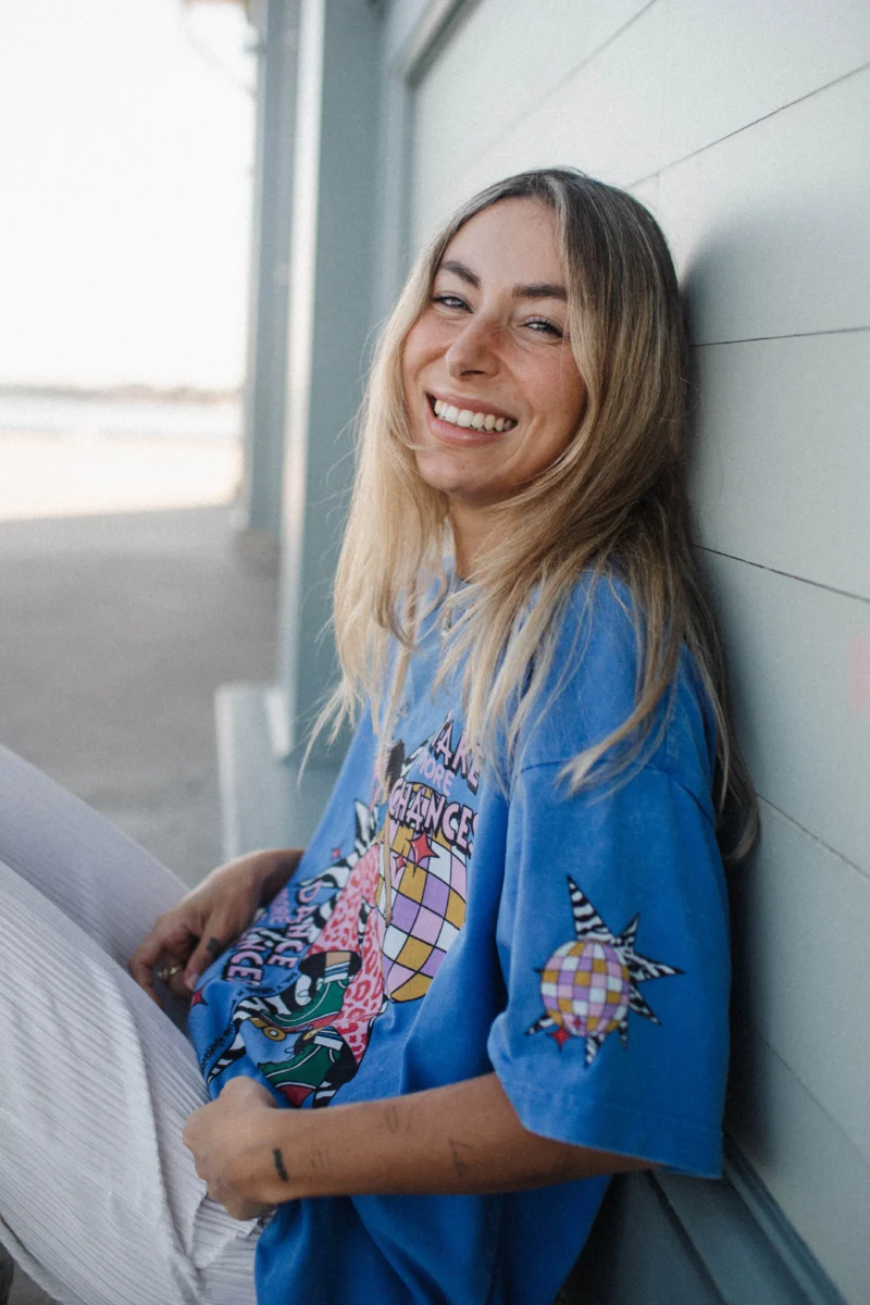 dance more dances acid wash tee