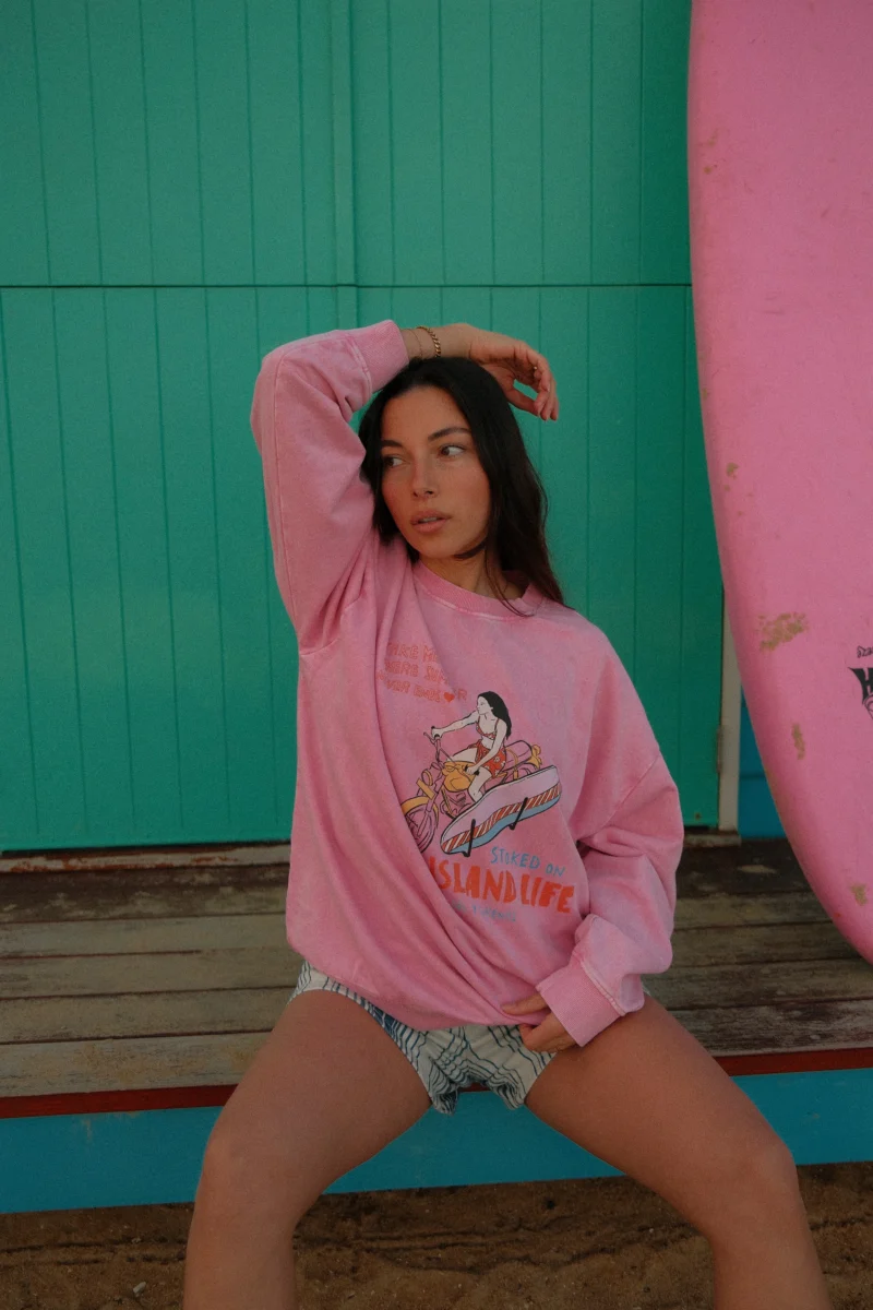 island life sweatshirt (candy pink) eng