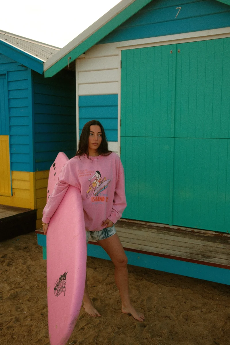 island life sweatshirt (candy pink) eng
