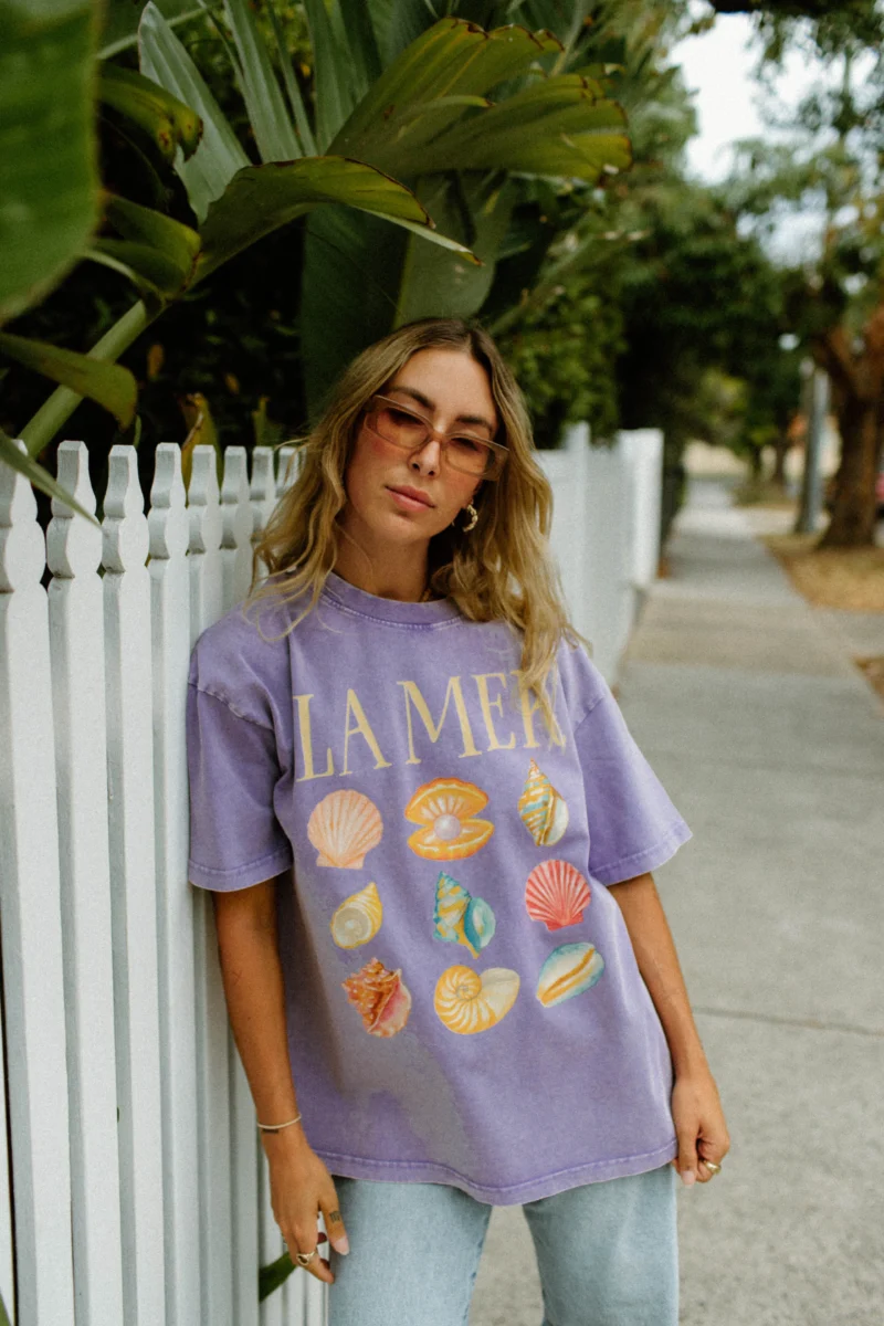 la mer acid wash tee (lilac blush)